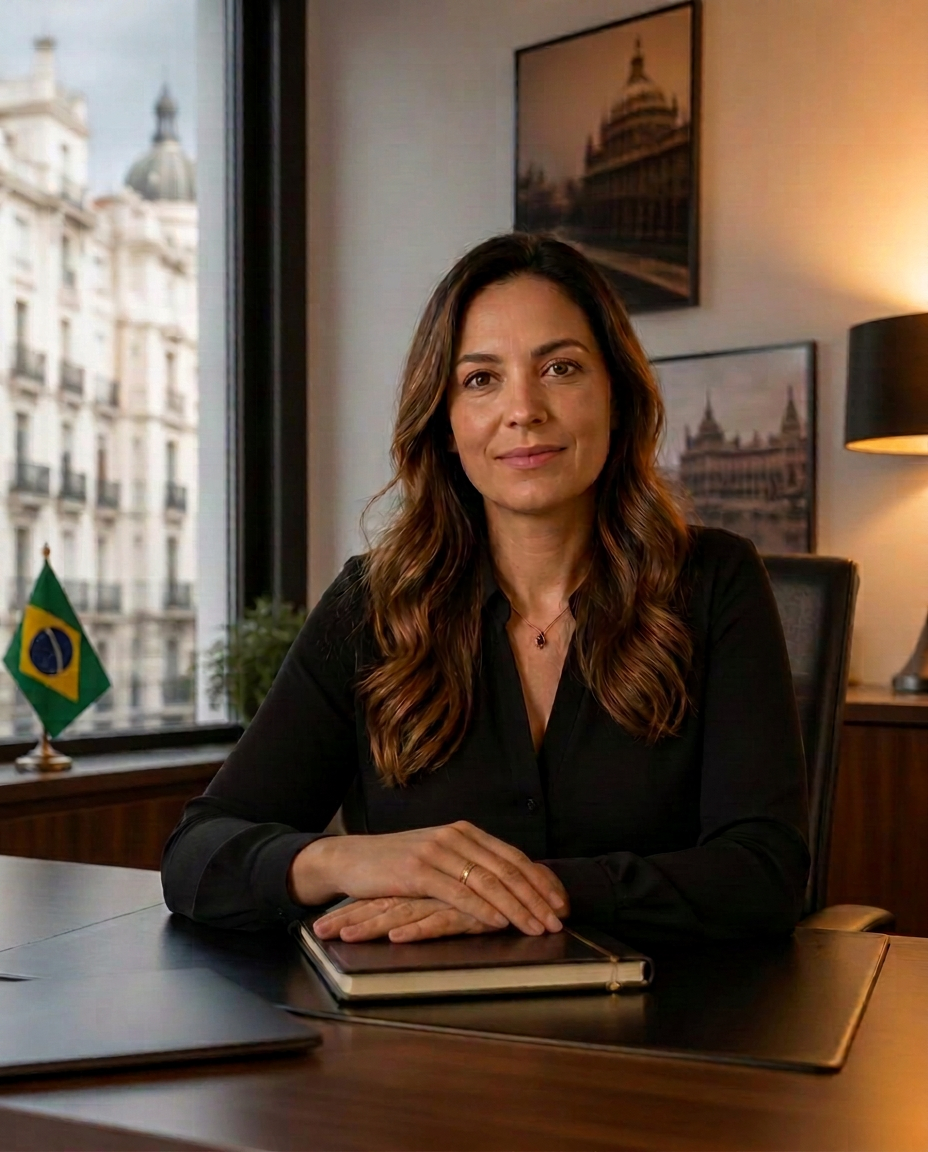 Consultora da NômadeSpain em escritório em Madri, especializada em autorização de residência para teletrabalhadores